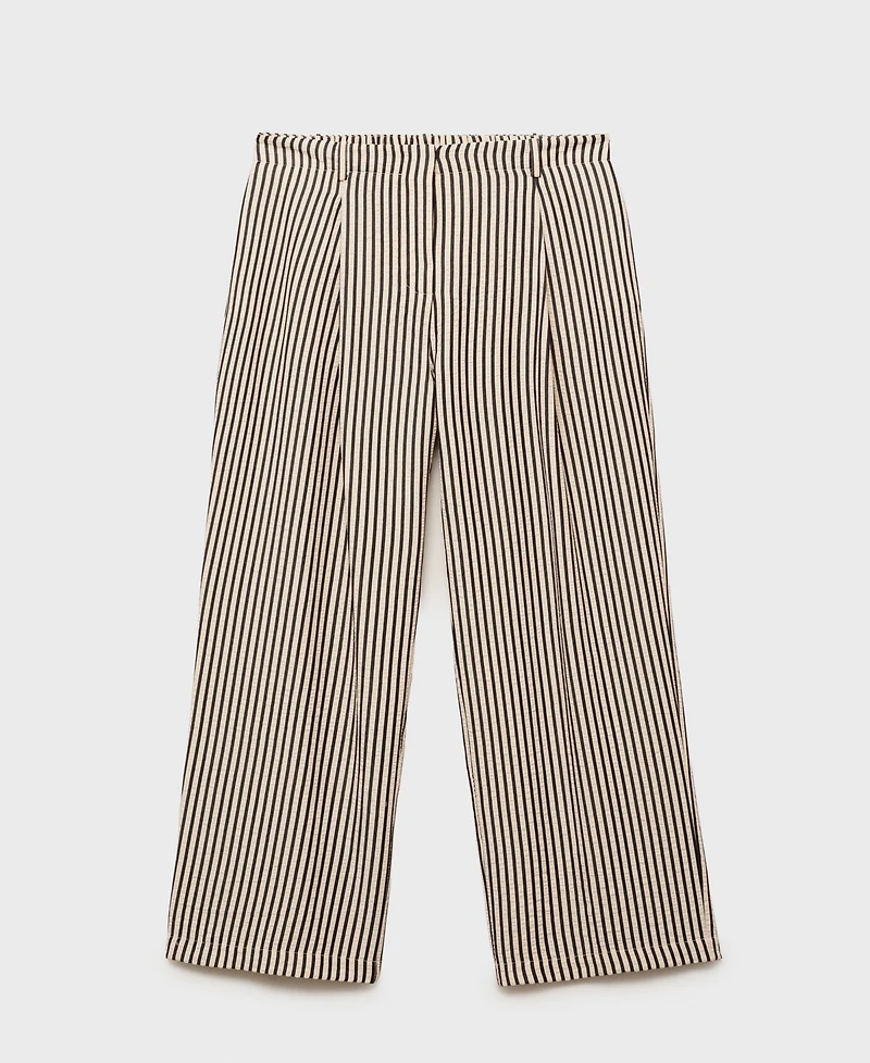 Mango Women's Texture Striped Pants