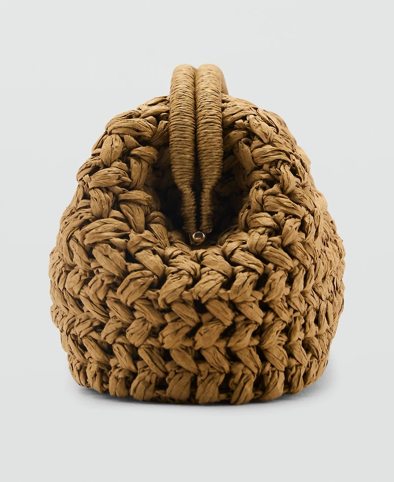 Mango Women's Natural Fiber Clutch Bag