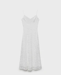 Mango Women's Floral Jacquard Dress