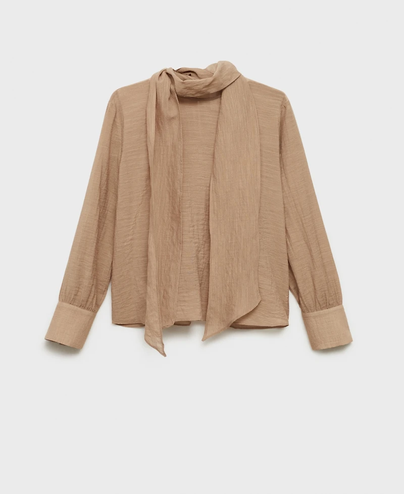 Mango Women's Textured Bow Blouse