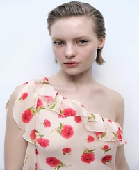 Mango Women's Floral Ruffled Dress