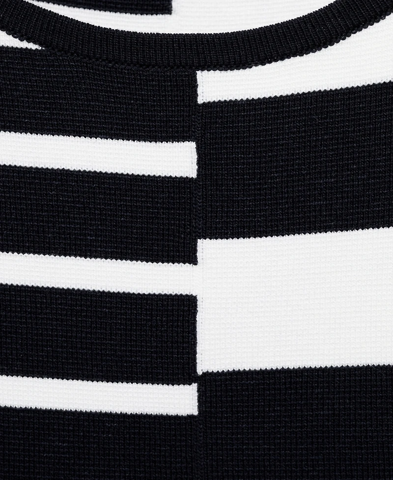 Mango Women's Combined Stripes Knitted Dress