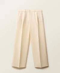 Mango Women's Straight Linen Blend Suit Pants