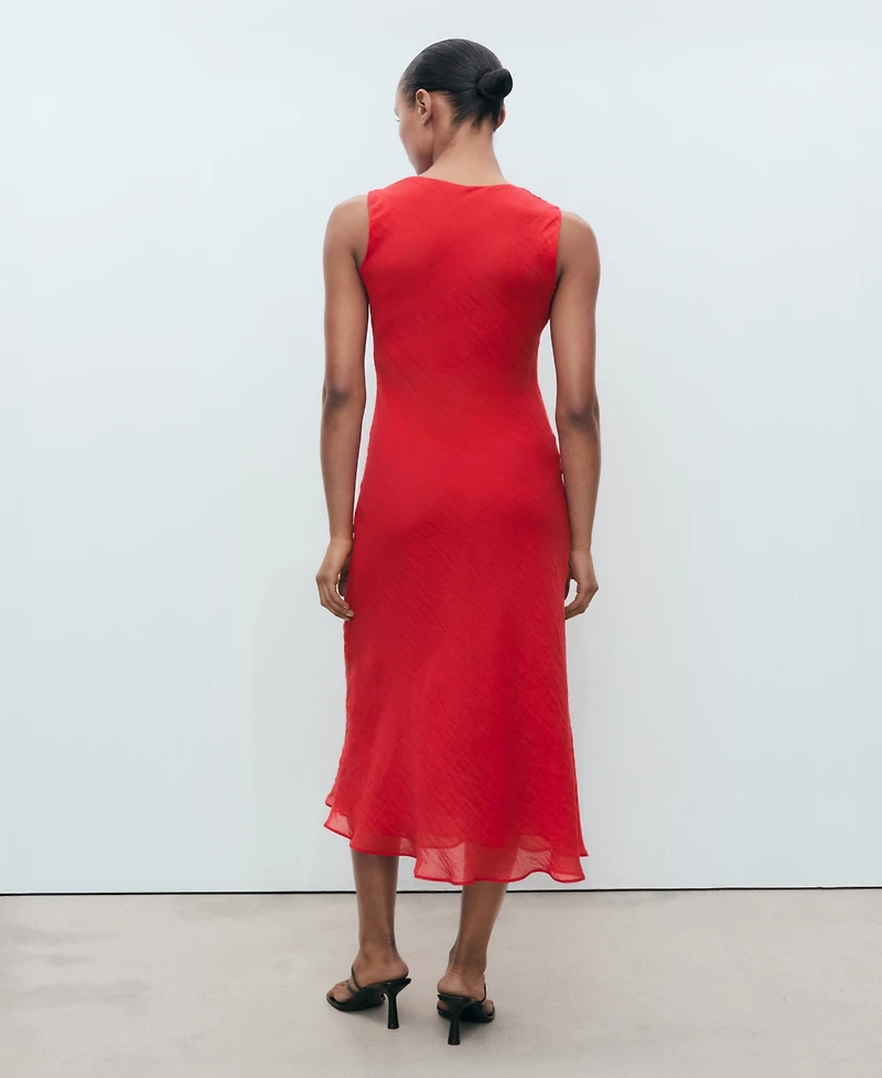 Mango Women's Draped Neck Lyocell Dress