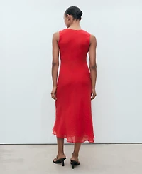 Mango Women's Draped Neck Lyocell Dress