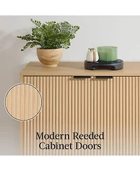 Best Choice Products 2-Door Reeded Storage Cabinet w/ Soft-Close Doors, Multipurpose Accent Furniture