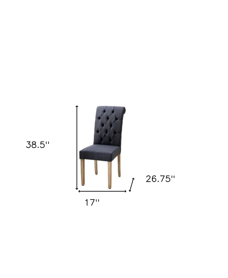 Tufted Linen Dining Parsons Chairs Set of Two for Stylish Home Dining Seating