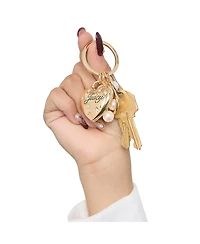 Juicy Couture Gold Heart Keychain with Pearls – Chic & Elegant