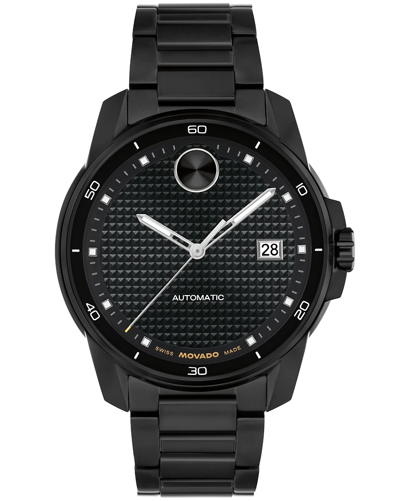 Movado Men's Bold Verso Swiss Automatic Ionic Plated Black Steel Watch, 41mm
