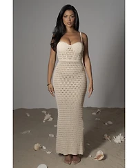 Jluxlabel Women's Deep Sea Crochet Maxi Dress