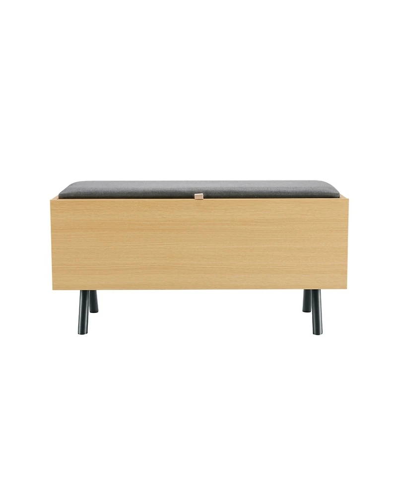 Manhattan Comfort Paloma 35.8" Modern Upholstered Accent Storage Bench