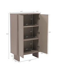 Manhattan Comfort Ella 51.4" Modern 3-Shelf Accent Cabinet