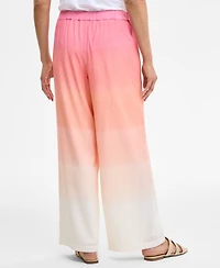 Jm Collection Women's Ombre Crinkle Wide-Leg Pants, Exclusively at Macy's