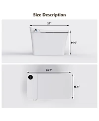 Casainc Smart Toilet with Auto open & close, Heated seat, Foot Sensor Flush, Modern Toilets with Led Display for Bathrooms