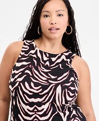 Bar Iii Plus Printed Halter Dress, Exclusively at Macy's