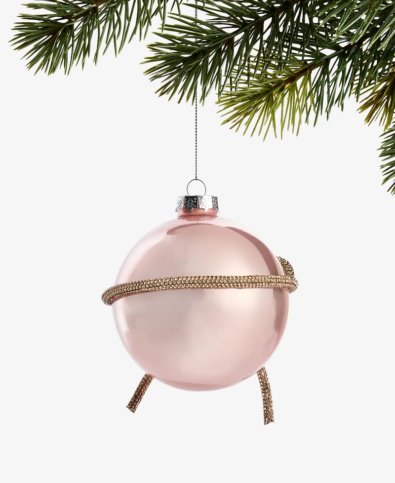 Holiday Lane Gilded Glamour Pink Gem Bow Ball Ornament, Macy's Exclusive