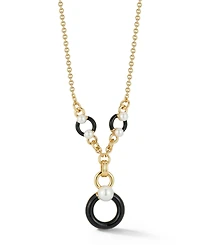 Rachel Zoe Gold Plated Vintage Pearl Lariat Necklace