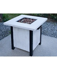Streamdale 25" Outdoor Propane Fire Pit Table 50,000 Btu with Charcoal Grain Design