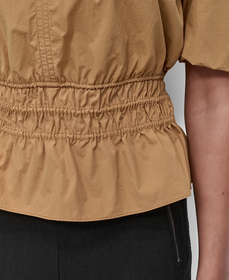 Dkny Women's V-Neck Puff-Sleeve Peplum Top