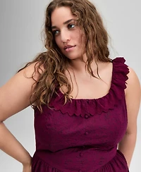 And Now This Trendy Plus Cotton Ruffle-Trim Maxi Dress, Exclusively at Macy's