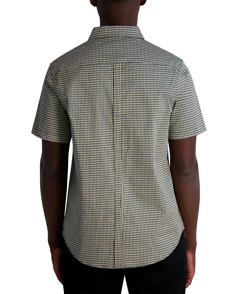 Karl Lagerfeld Paris Men's Woven Houndstooth Shirt