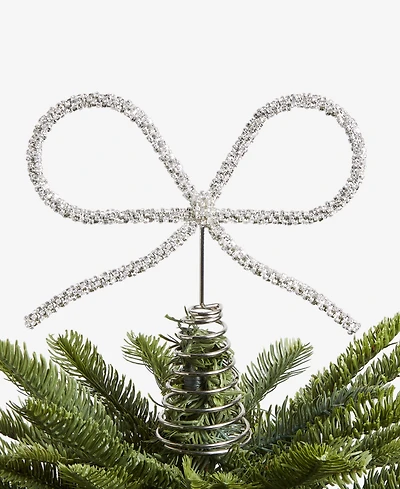 Holiday Lane Opulence Silver-Tone Bow Tree Topper, Macy's Exclusive