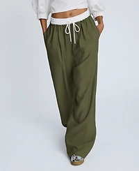 Kenneth Cole Women's Pull-On Wide-Leg Drawstring Pants