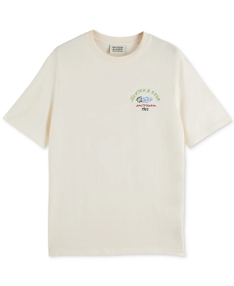 Scotch & Soda Men's Short Sleeve Double Graphic Crewneck T-Shirt