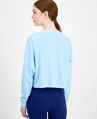 Id Ideology Women's Distressed Long-Sleeve Cropped Top, Exclusively at Macy's