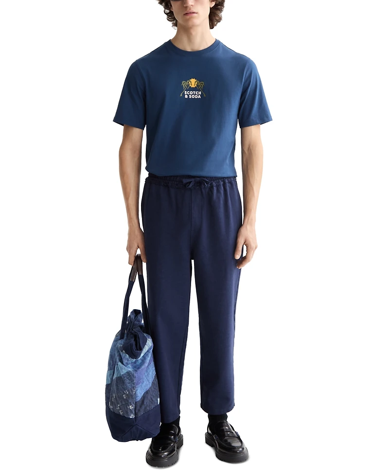 Scotch & Soda Men's Short Sleeve Double Graphic Crewneck T-Shirt