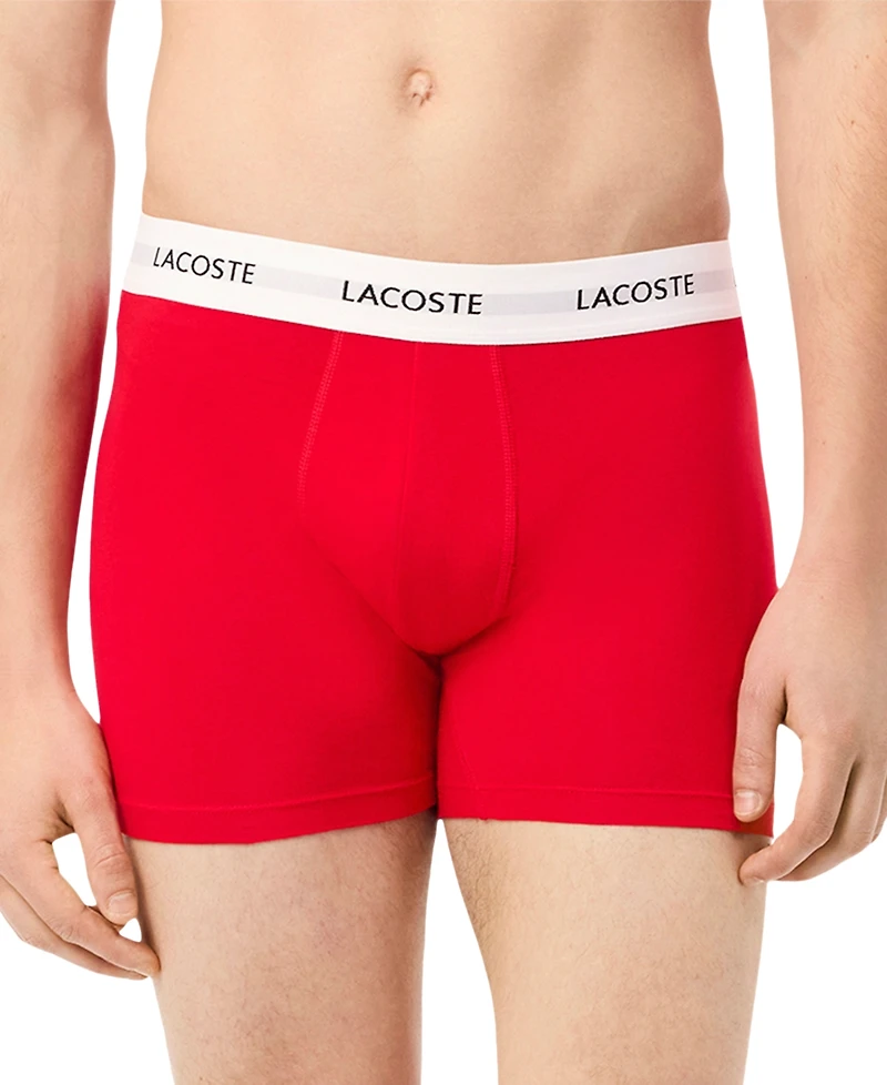 Lacoste Men's 3-Pk. Regular-Fit Logo Waistband 5" Boxer Briefs