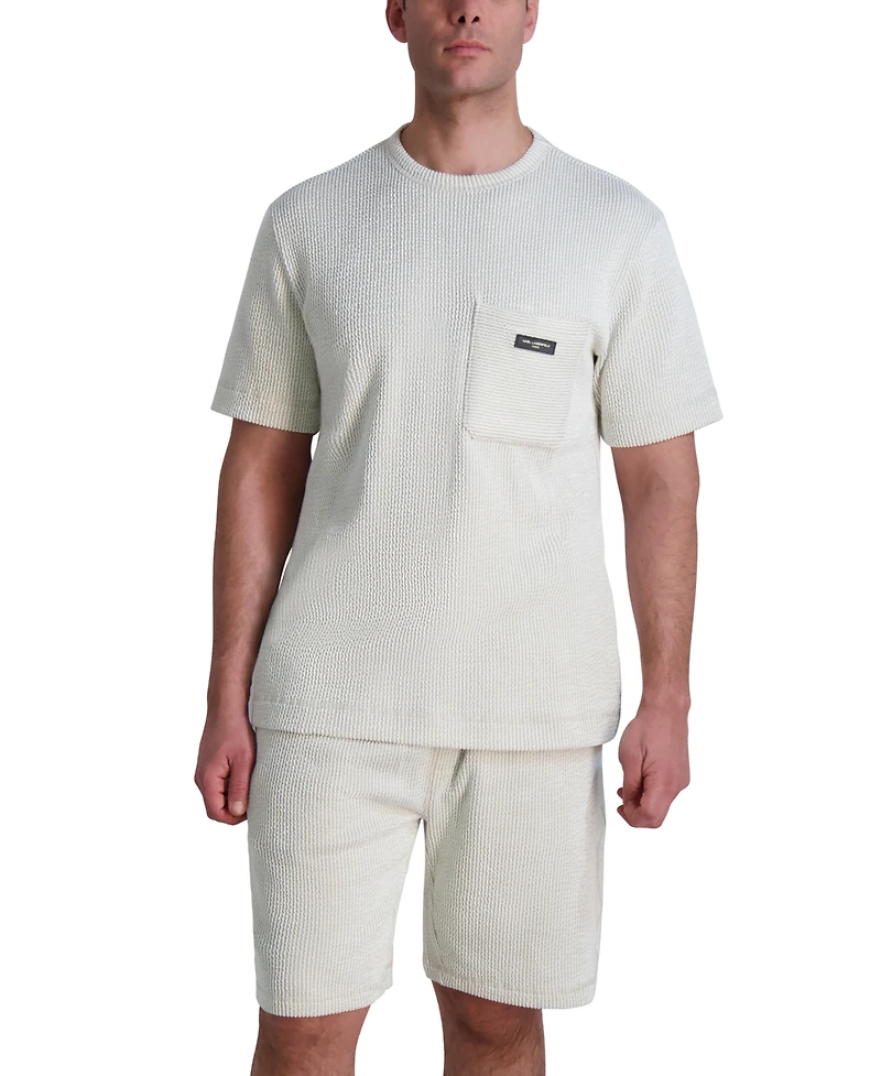 Karl Lagerfeld Paris Men's Relaxed-Fit Seersucker Shorts