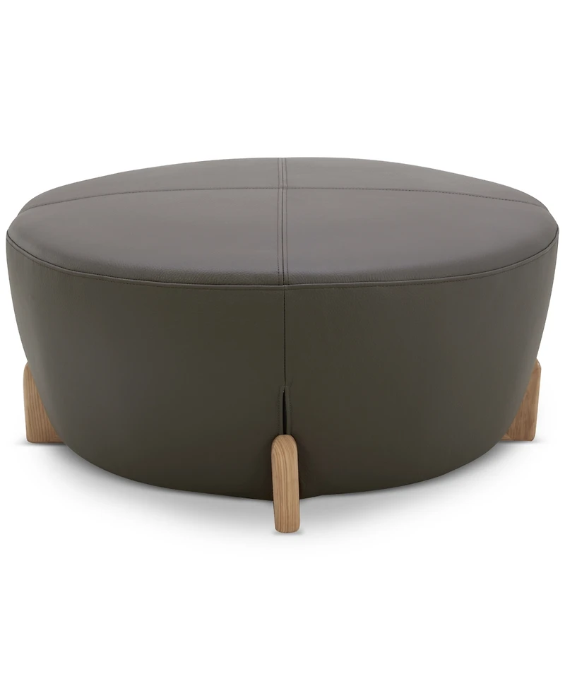 Nierling Leather Ottoman, Exclusively at Macy's