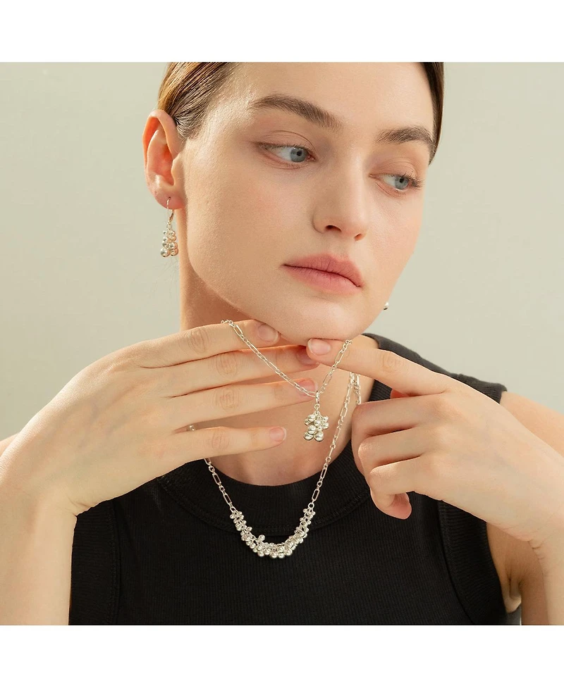 Sterling Silver Vivienne Statement Bouquet Chain Necklace