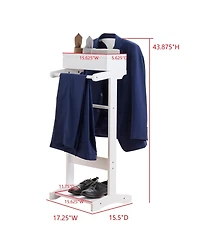 Kings Brand Furniture Mavy Valet Stand – Modern Organizer for Suits, Coats and Accessories Perfect for Bedrooms and Entryways