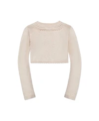 Hope & Henry Baby Girls Cropped Special Detail Sweater Cardigan