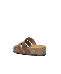 Triple Strap Low Wedge Mule