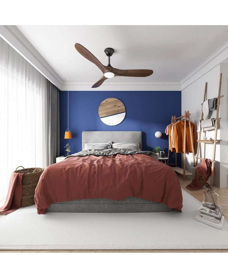 60 inch lighted ceiling fan, indoor and outdoor use, with remote control, reversible Dc motor, noiseless, suitable for bedroom, living room, terrace,