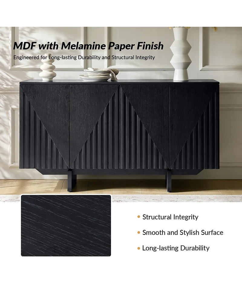 Modern Adamo 58"Wide 4 door Sideboard