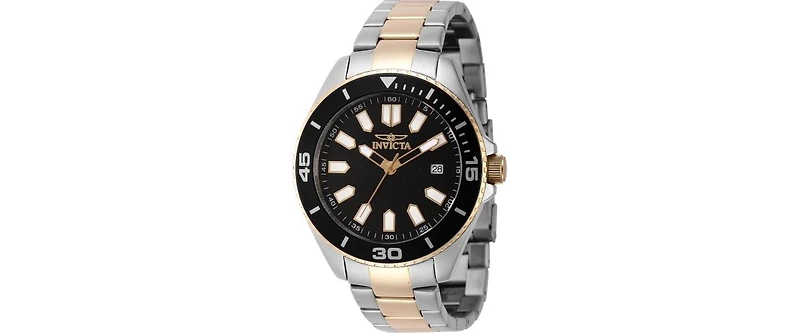 Invicta Men's 46319 Pro Diver Quartz 3 Hand Black Dial Watch