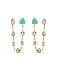 Ettika Double Piercing Turquoise Earrings