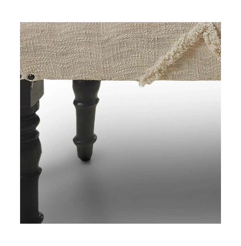 Decorative Upholstered Bench with Sculptural Legs for Hallway or End of Bed