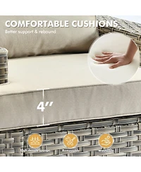 Xizzi 13 Piece Outdoor Patio Furniture Sets with Fire Pit Table,All Weather Wicker Sectional Sofa Extra Deep Swivel Chairs and Solar PoweRe