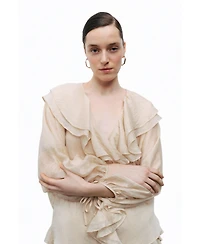 Nocturne Women's Stoned Flounce Blouse