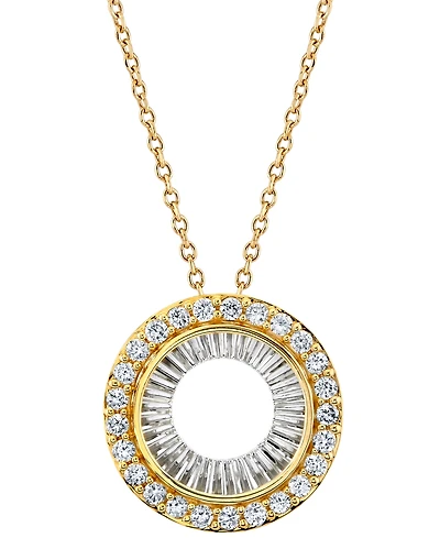 Diamond Circle 18" Pendant Necklace (1/4 ct. t.w.) in 14k Two-Tone Gold