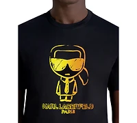 Karl Lagerfeld Paris Men's Outline Character Logo Graphic T-Shirt