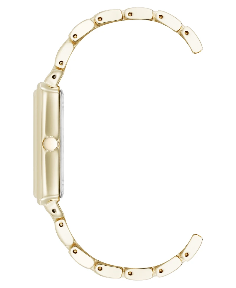 Anne Klein Women's Quartz Rectangular Estate Gold-Tone Metal Alloy and Champagne Dial Watch, 25mm