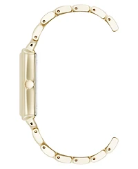 Anne Klein Women's Quartz Rectangular Estate Gold-Tone Metal Alloy and Champagne Dial Watch, 25mm