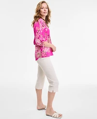 Jones New York Women's Pull-On Cropped Stretch Capri Pants