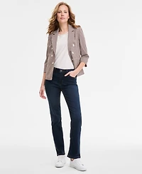 Jones New York Women's Lexington Mid Rise Straight Leg Denim Jeans